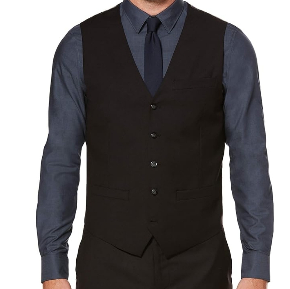 Perry Ellis | Dark Charcol Grey Speckled Design Vest